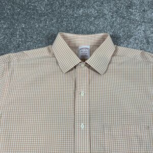 Brooks Brothers Dress Shirt Mens 16 36 Madison Non Iron Supima Cotton Plaid Oran